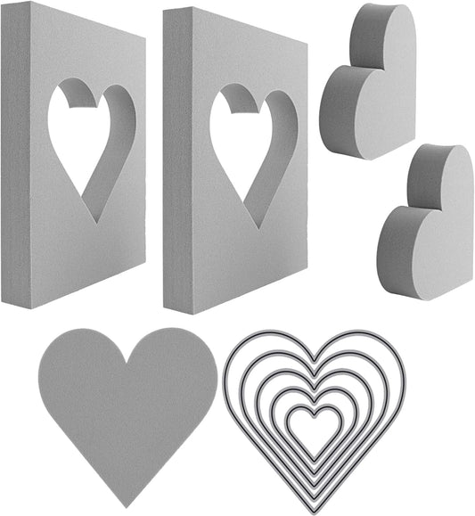 BAOFALI 9 Pcs Heart Cut Stamping Foam Grey Moldable Foam Stamps Plastic Dry Foam Stamp Pad Cut and Dry Foam Stamping Foam Block for Sculpture, Modeling, DIY Arts and Handicrafts Projects - Crafty Corner