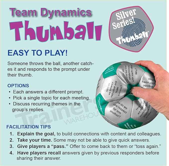 Trainers Warehouse 6" Thumball Collection, 32 Prompts for Conversation, Team Building, Relationship and Training