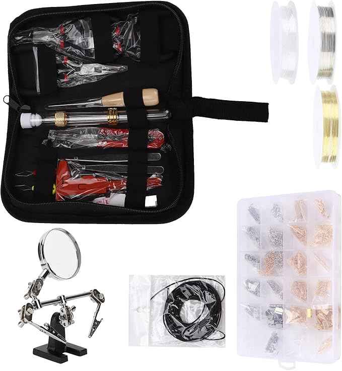 Jewelry Making Set with Pliers, Necklace Chain, Open Circle Kit, and Beaded DIY Handicraft Accessories for Professionals and Enthusiasts, Including Storage and Variety of
