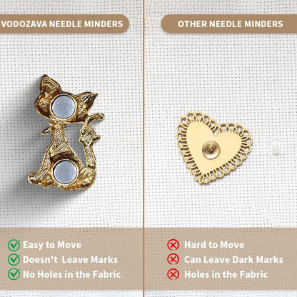 Needle Minder Magnet, Magnetic Needle Minder, Needle Minders Magnetic Cross Stitch Accessories, Magnetic Needle Holder, Life Tree, Butterfly, Cats, Owl, Heart (CAT)