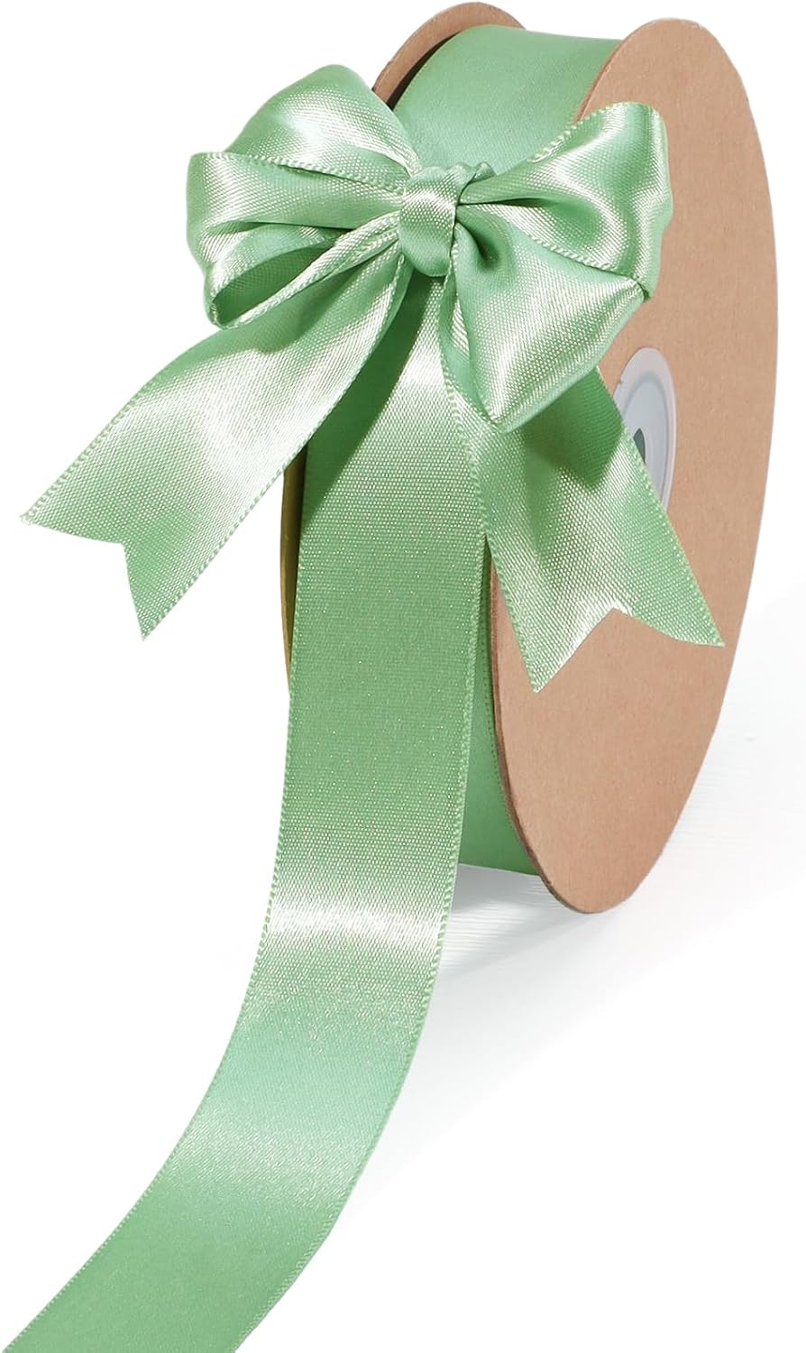 LaRibbons Sage Green Satin Ribbon 1 Inch 50 Yards Luxury Double Faced Green Silk Ribbon for Flower Bouquet Crafts Gift Wrapping Wedding Decoration - Crafty Corner