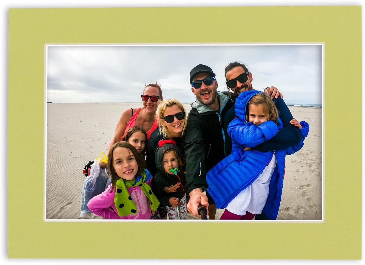11x14 Mat for 8.5x11 Photo - Precut Pistachio Green Picture Matboard for Frames 11 x 14 Inches - Bevel Cut to Display Art 8.5 x 11 - Acid Free Pack of 100 MATS with Backing Boards & Clear Bags