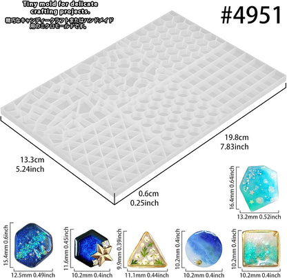 FUNSHOWCASE Cabochon Resin Mold Pack of 2 Mosaic Tile Epoxy Casting Jewelry Making