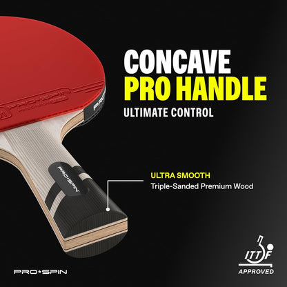 PRO SPIN Ping Pong Paddles - Professional Level Table Tennis Rackets with Carbon Fiber for Superior Control | 7-Ply Blade, Premium Rubber, 2.0mm Sponge | Includes Protector Case