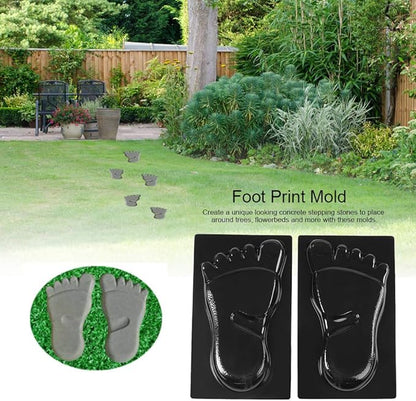 2 Pack Footprint Stepping Stone Mold, Footprints for DIY Feet Walkway Stepping Stones Concrete Cement Mold for Making into Concrete Stepping Stones