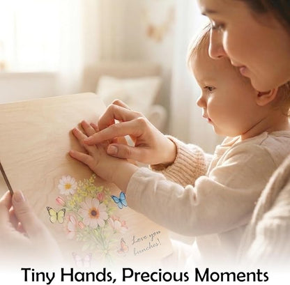 Flower Handprint Plaque For Mother's Day, Gifts for Grandma and Mom From Kid, Unique Mothers Day Gifts From Daughter, Kids Craft Kit Handprint Wooden 7x10 or 9x12 inchs (9x12 inchs)