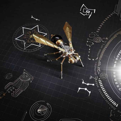 3D Metal Insect Hornet Model Kit, Steampunk Bug Mechanical 3D Puzzle Assembly,DIY Pprojects Metal Building Hobby Kits,Making Kit Arts and Crafts Cool for Birthday(Hornet)