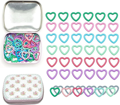 Metal Stitch Markers,Colorful Crochet Stitch Markers,Knitting Stitch Markers with Storage Case,Crochet Gift for Knitting Weaving Lovers (Heart)