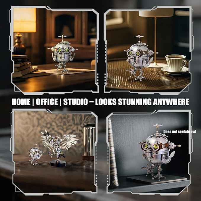 3D Metal Puzzle for Adults Mechanical Owl Egg 3D Model Kit, Steampunk Puzzle DIY Assembly, Fun and Creative for Birthday, Home Decoration, and Collectors (110+ PCS)