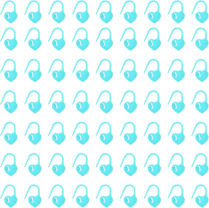 uxcell 400pcs Stitch Markers for Crocheting, Heart Shaped Crochet Marker Needle Clip Counter for Knitting Clothing Tag DIY Craft,Light Blue