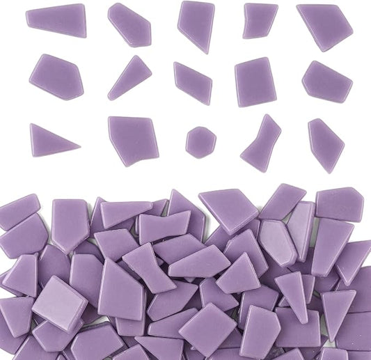 Youway Style Purple Glass Mosaic Tiles for Crafts Bulk,200g Broken Glass Pieces for DIY Mosaic Art Decor,Garden Mosaic Supplies