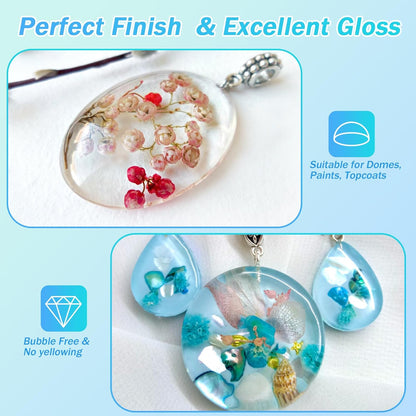 KISREL UV Resin 2000g - Upgraded UV Resin Kit, Hard Type Crystal Clear Ultraviolet Curing UV Epoxy Resin for Craft Jewelry Making