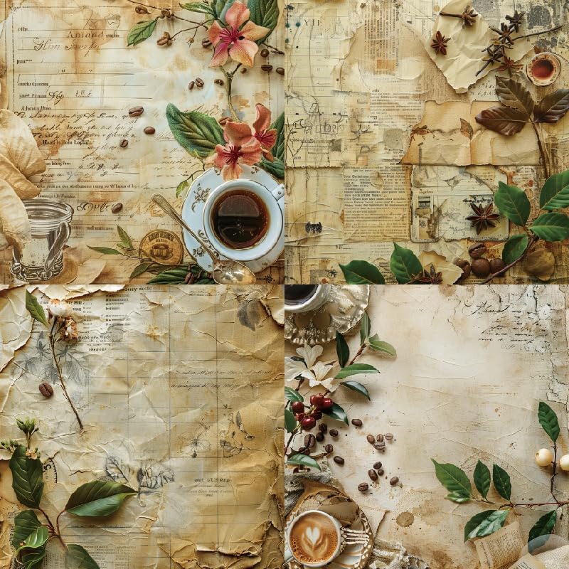 Vintage Coffee Scrapbook Paper Pad Color Patterned Paper 6×6,24 Sheets Single-Sided Scrapbooking CardStock Papers Pad for Holiday Cardmaking DIY Origami Journaling. (R2436, 6inch) - Crafty Corner
