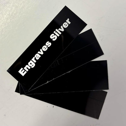 Blank Metal Plates for Laser Engraving - 4 Pack | Aluminum Sheets 0.020" Thick | CO2, Diode, Fiber Laser Compatible | Multiple Sizes & Colors (Black (engraves silver), .75x3 inch)