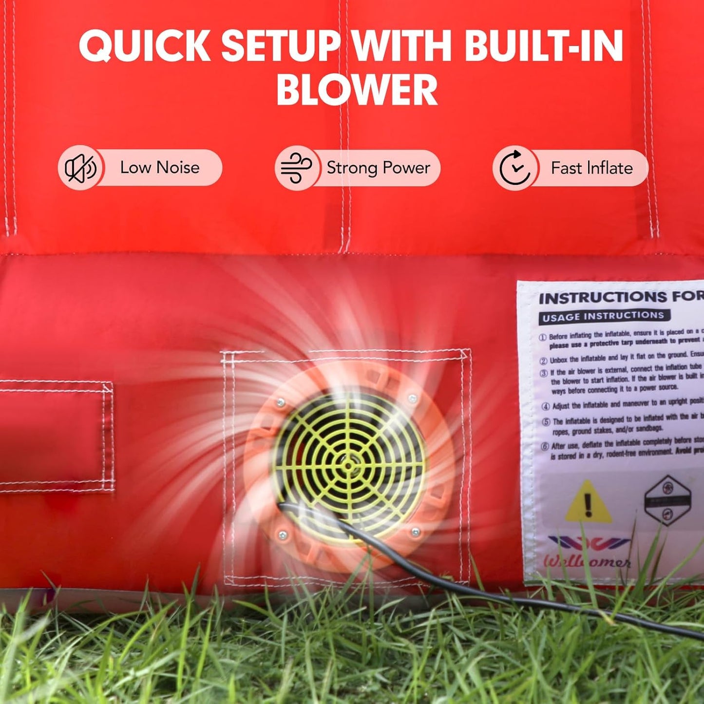 Inflatable Carnival Game with Built-in Blower, Portable Fun Toss Game for Backyard, Outdoor Carnival & Party