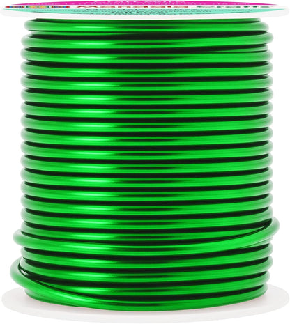 Mandala Crafts 13 Gauge Anodized Aluminum Craft Wire for Jewelry Making - 60 FT Colored Flexible Kelly Green Wire - Bendable for Bonsai Armature Crafting Sculpting - Crafty Corner