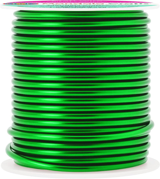 Mandala Crafts 13 Gauge Anodized Aluminum Craft Wire for Jewelry Making - 60 FT Colored Flexible Kelly Green Wire - Bendable for Bonsai Armature Crafting Sculpting - Crafty Corner