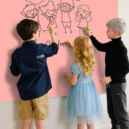 Magnetic Glass Whiteboard - Glass Dry Erase Board 48"x36" Large Frameless Glass Board for Walls Office School and Home, Pink