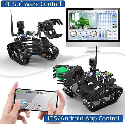 Robotic Car with 720P Camera, Arduino MEGA2560 Compatible Control Board, All-Metal Chassis for Robotics Development, Programming Practice, STEM Education Gift for Adults & Teens