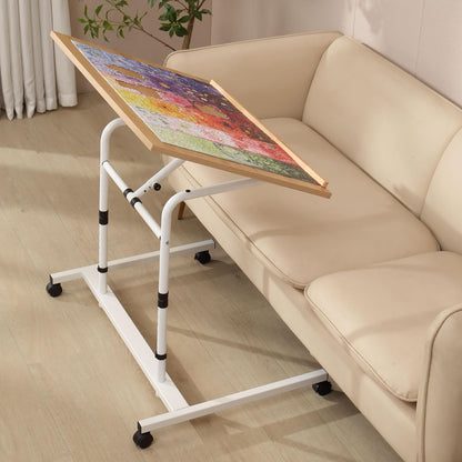 1000 Piece Tilting Jigsaw Puzzle Table with Legs, 31.1''x21.4'' Angle and Height Adjustable Puzzle Board Tabletop with Wheels (Puzzle Board Not Included)