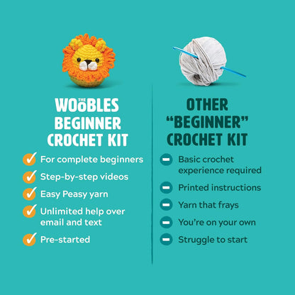 The Woobles Crochet Kit for Beginners - Easy Arts and Crafts Knitting & Crochet Animals Kit As Seen On Shark Tank - Kiki The Chick