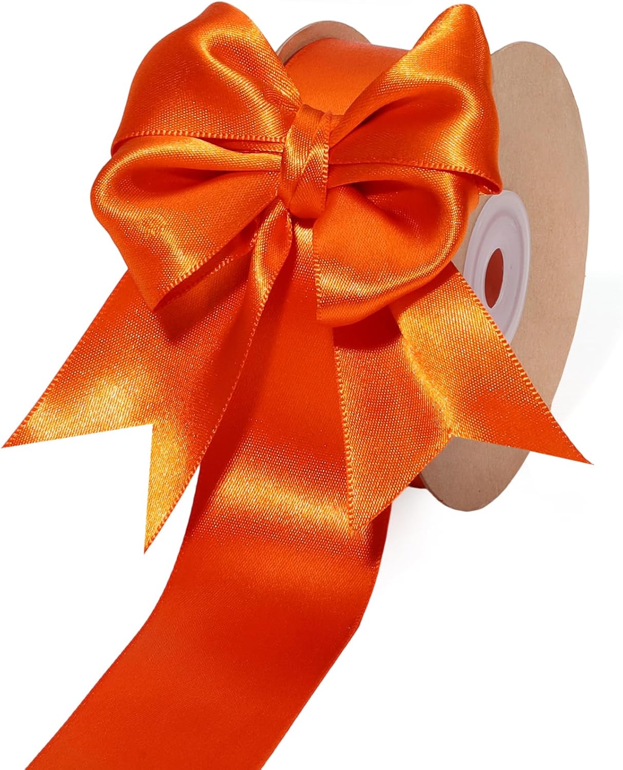 LaRibbons Orange Satin Ribbon 1 1/2 Inch 50 Yards Luxury Double Faced Russet Orange Silk Ribbon for Flower Bouquet Crafts Gift Wrapping Wedding Fall Decoration - Crafty Corner