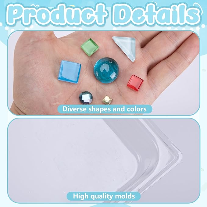 Mizelu 14 Pcs Square Stepping Stone Mold Kit, Includes Concrete Mold Mosaic Tiles and Carving Tools, 3 Size Garden DIY Stone Molds for Outdoor Walkways Pavement Decoration (No Concrete Mix)