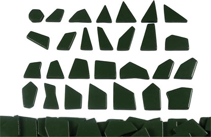 Irregular Glass Mosaic Tiles Bulk 500g Glossy and Iridescent Mosaic Glass Tiles for DIY Projects and Arts and Crafts Solid Colors and Mixes (Glossy Dark Green)