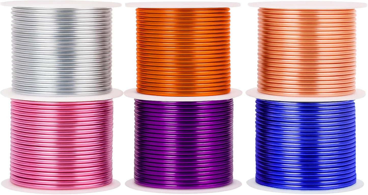 Mandala Crafts 13 Gauge Anodized Aluminum Craft Wire for Jewelry Making - 300 FT Colored Flexible Silver Copper Gold True Blue Purple Pink Wire - Bendable for Bonsai Armature Crafting Sculpting - Crafty Corner
