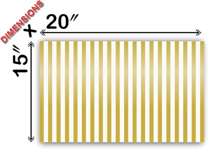 Flexicore Packaging Metallic Gold Pin Stripe Print Gift Wrap Tissue Paper Size: 15 Inch X 20 Inch | Count: 10 Sheets | Color: Gold Pin Stripe