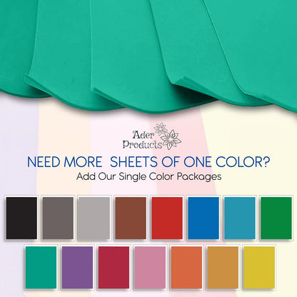 Turquoise EVA Foam Sheets for Crafts, 9 x 12 Inch, 2mm Thickness – Ideal for DIY Arts and Crafts, Foam Paper for Kids, Cosplay and Costumes - 15 Pack - Crafty Corner