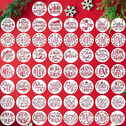 Christmas Stencils for Painting on Wood Slice (58 Count)