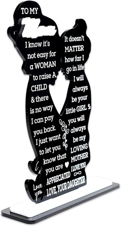 To My Mom Acrylic Plaque, Mom Gifts from Daughter, Best Mom Ever Keepsake, I Love You Mom Sign, Mothers Day Decor, Meaningful Sentimental Gift, Birthday Gift Idea