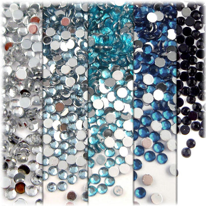 The Crafts Outlet 5-PK Set (7,200-Piece), Round 3mm Rhinestones, Flatback, Gray Tones - Crafty Corner