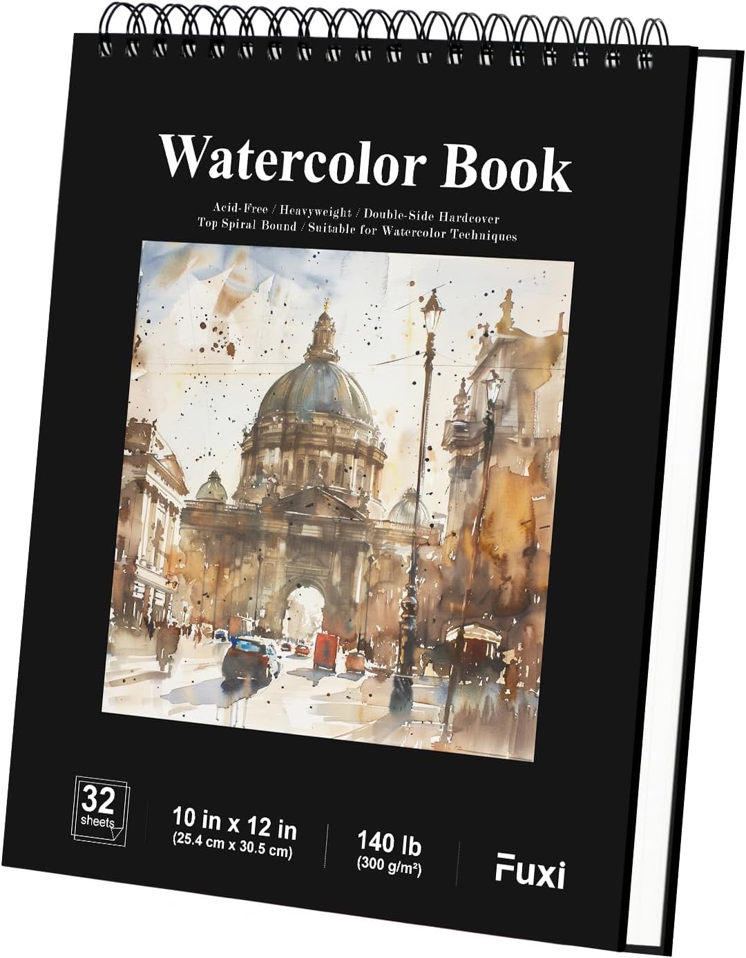 Watercolor Sketchbook 10"x12", 32 Sheets (64 Pages) Water Color Paper, 140lb/300gsm Watercolor Paper, Spiral Hardcover Watercolor Notebook for Painting, Water Color Sketch Books for Teens & Adults. - Crafty Corner