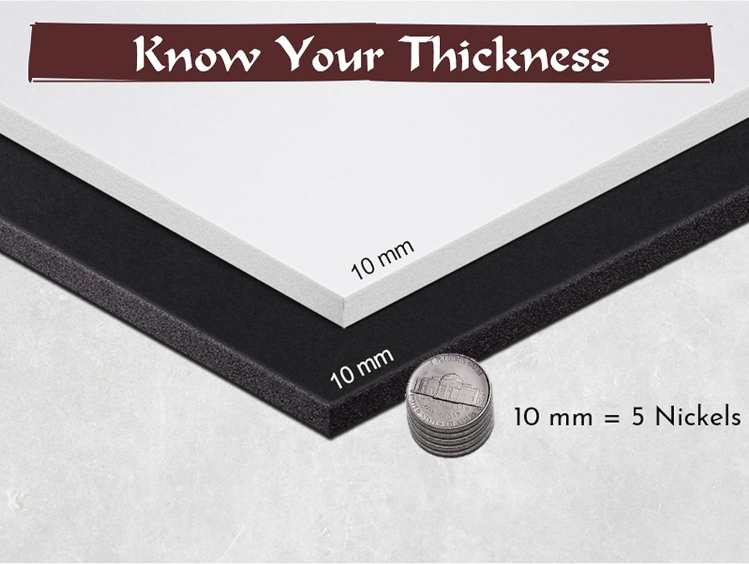 Shape Retention EVA Cosplay Foam 10mm (1mm-10mm) 14x39 inch Black or White High Density EVA Foam Sheets. Premium 85 kg/m3 Heat Shape Material for DIY Convention or Halloween Costumes by The Foamory - Crafty Corner