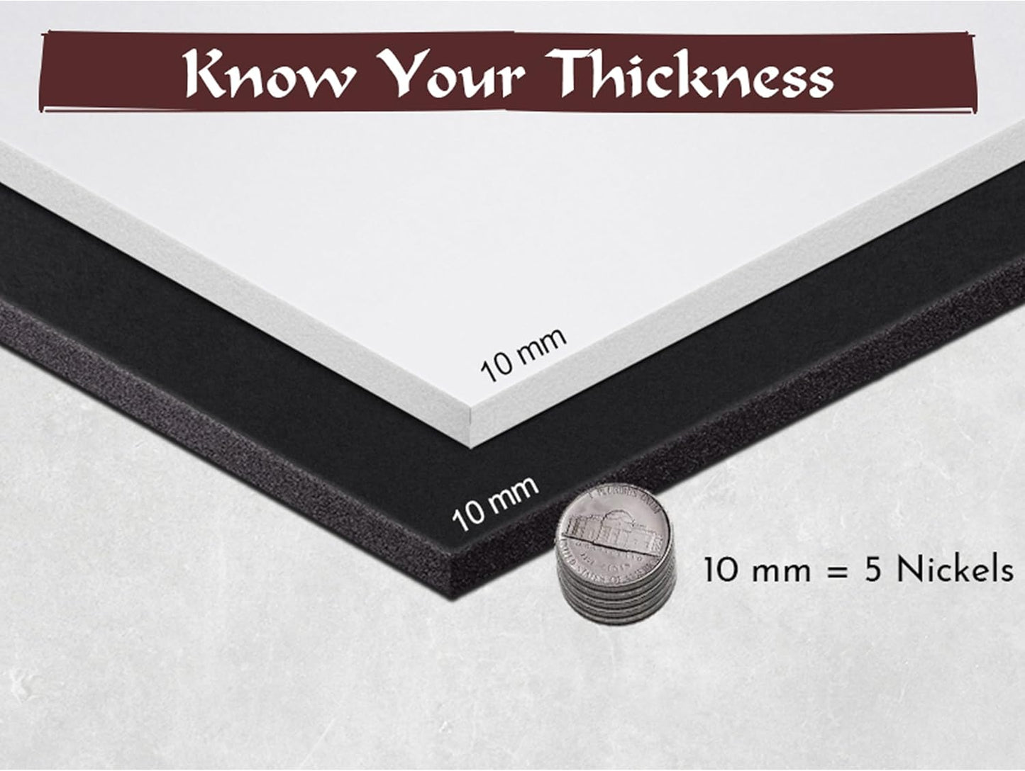 Shape Retention EVA Cosplay Foam 10mm (1mm-10mm) 14x39 inch White or Black High Density EVA Foam Sheets. Premium 85 kg/m3 Heat Shape Material for DIY Convention or Halloween Costumes by The Foamory - Crafty Corner