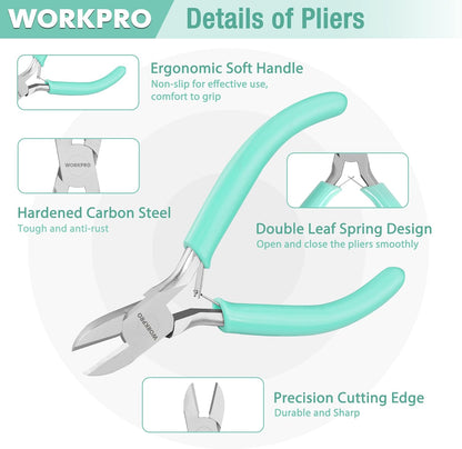 WORKPRO Jewelry Pliers Set, 3 Pack Jewelry Making Tool Kit Includes Mini Needle Nose Plier/Chain Nose Plier, Round Nose Plier and Wire Cutter for Jewelry Repair, DIY Crafts, Jewelry Making Supplies - Crafty Corner