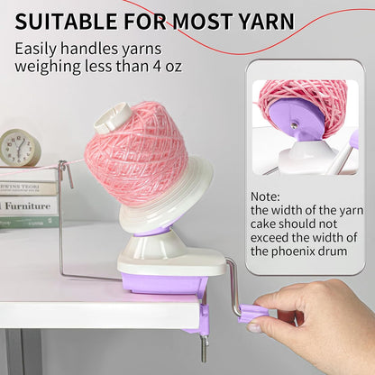 SPEENSUN Yarn Winder, 3.5 OZ Easy-to-Install and Efficiently Yarn Spinner with Lower Noise, Robust ABS Material Ball Winder for Crochet and Knitting Lover for Yarns Below Size 5