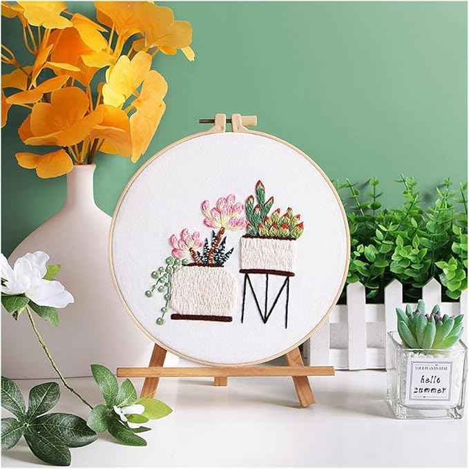 BlingBling5 Embroidery Kits for Adults Leisure Life Series Starter for Adult Stamped Pattern with Instructions Punch Needle Kit(C2)