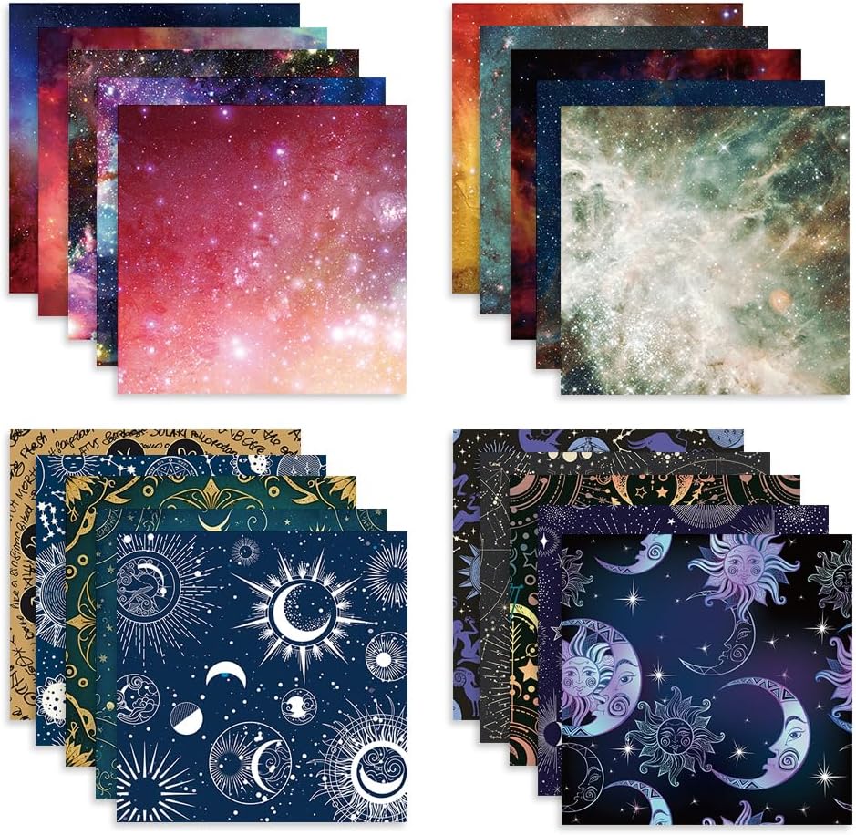Origami Paper Kit 100 Sheets 70GSM 6 Inch Square Double Sided Color 100 Vivid Solid Colors for Hand Crafts Origami Paper Arts Creativity. Galactic System - Crafty Corner