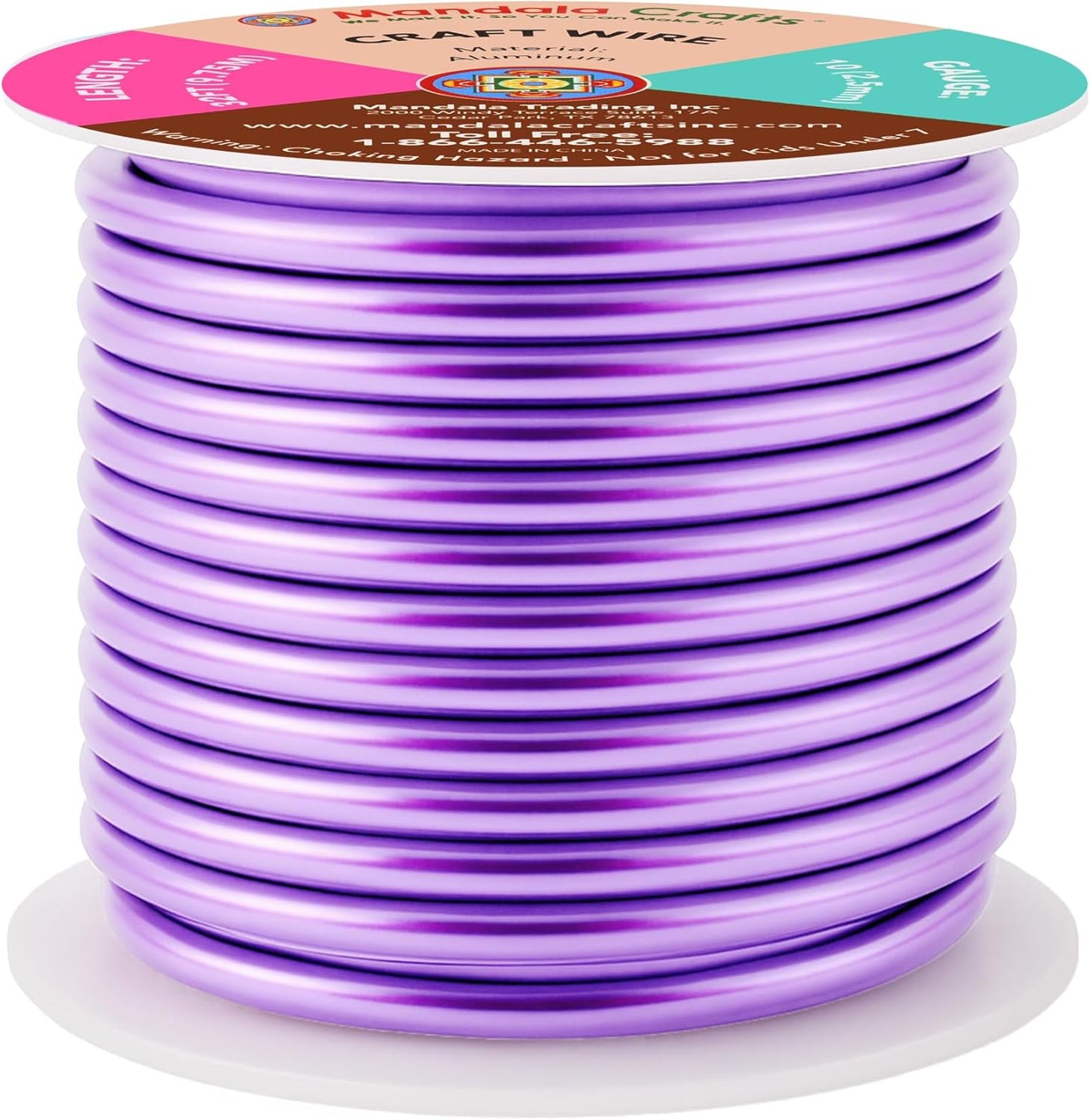 Mandala Crafts 10 Gauge Anodized Aluminum Craft Wire for Jewelry Making - 32 FT Colored Flexible Lavender Wire - Bendable for Bonsai Armature Crafting Sculpting - Crafty Corner