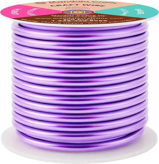Mandala Crafts 10 Gauge Anodized Aluminum Craft Wire for Jewelry Making - 32 FT Colored Flexible Lavender Wire - Bendable for Bonsai Armature Crafting Sculpting - Crafty Corner