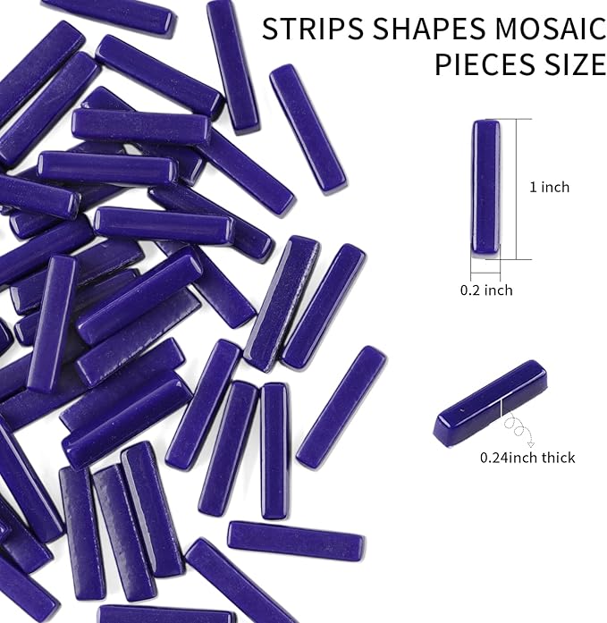 Youway Style Strips Mosaic Tiles for Crafts Bulk,150g Blue Mosaic Glass Pieces for Crafts DIY Spring Mosaic Art Decor,Mosaic Kit Supplies