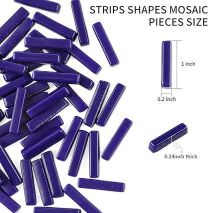 Youway Style Strips Mosaic Tiles for Crafts Bulk,150g Blue Mosaic Glass Pieces for Crafts DIY Spring Mosaic Art Decor,Mosaic Kit Supplies
