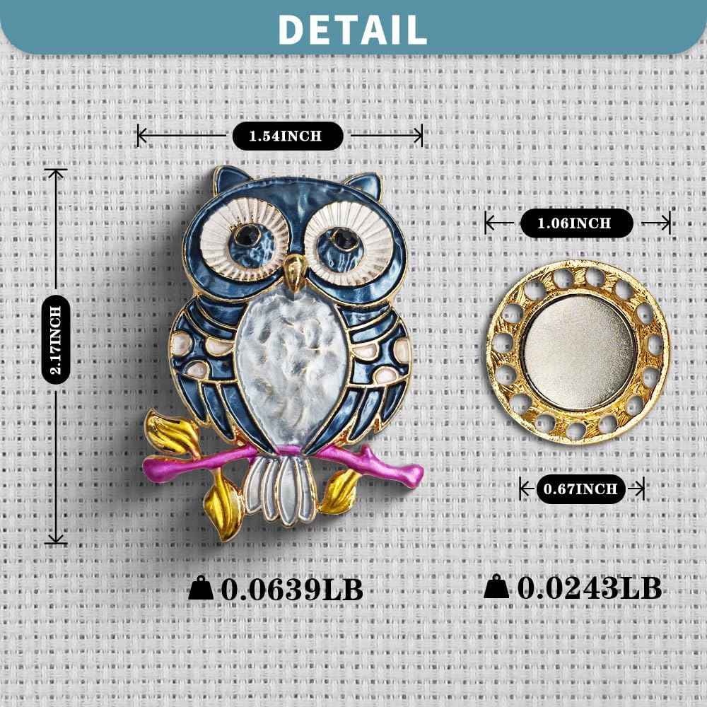 Magnetic Needle Minder Magnet Embroidery Accessories and Supplies Embroidery Needle Holder Cross Stitch Holder Needlework Supplies (Cardinal) (owl)