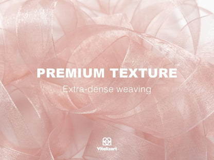 Vitalizart Cream & Rose Gold Organza Sheer Ribbon 1 inch x 30Yd Pink Ribbon Handmade Fabric Ribbons for Gift Wrapping Christmas Tree Crafts Bows Wedding Invitations Wreaths Wrap Peach