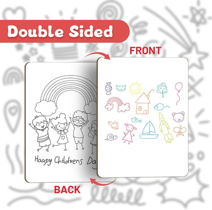 White Board Dry Erase Boards Classroom Pack Mini White Boards 9" x12” Double Sided Personal Whiteboards for Students Teachers School Supplies Lapboards (Set of 6 Boards & Erasers & Pens)