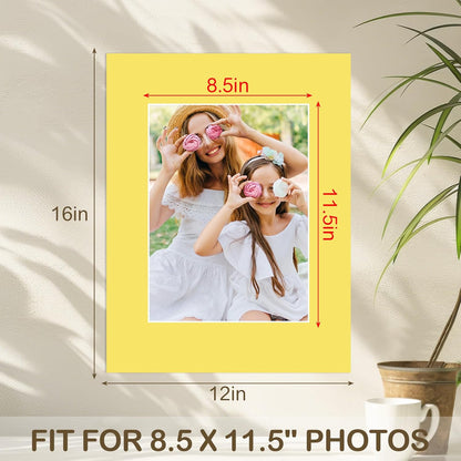 15 Pack 12x16 Picture Mats, Mixed Colors Frame Mattes for 9x12 Pictures Photo Frame Mat Core Bevel Cut Mat Board Show Kit for Photos, Prints, Artworks