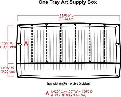 ArtBin 6891AG 1-Tray Art Supply Box, Portable Art & Craft Organizer with Lift-Up Tray, [1] Plastic Storage Case, Gray/Black